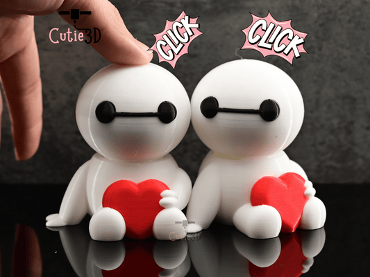 Digital Downloads - Cutie3D Twisty Clicker Fidget Valentine Baymax Holding A Heart