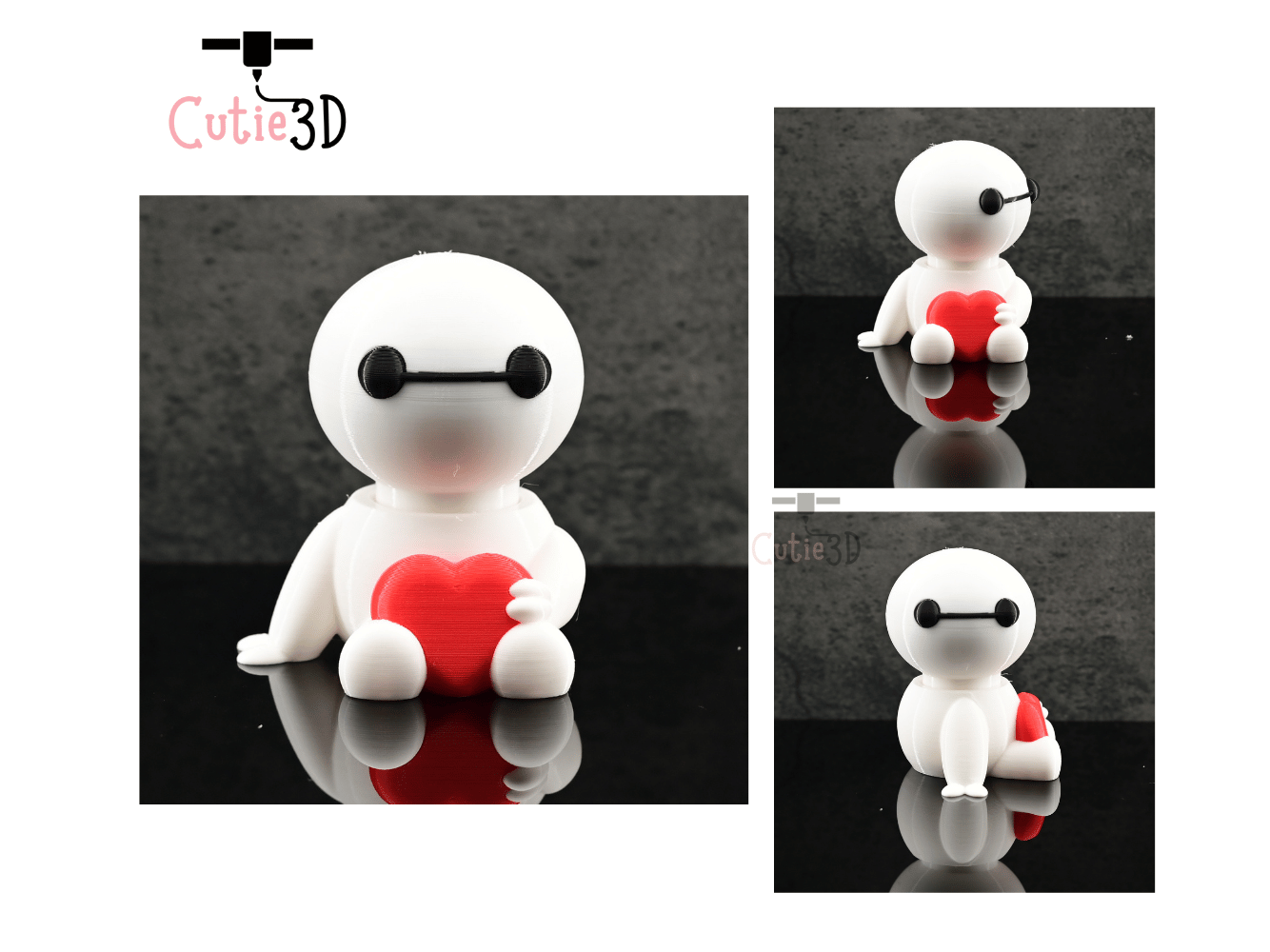 Digital Downloads - Cutie3D Twisty Clicker Fidget Valentine Baymax Holding A Heart