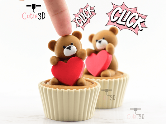 Digital Downloads - Cutie3D Twisty Clicker Valentine Bear Cupcake