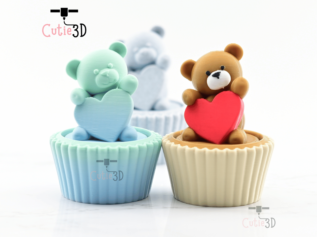 Digital Downloads - Cutie3D Twisty Clicker Valentine Bear Cupcake