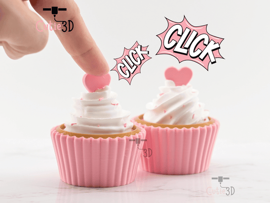 Digital Downloads - Cutie3D Twisty Clicker Valentine Heart Cupcake