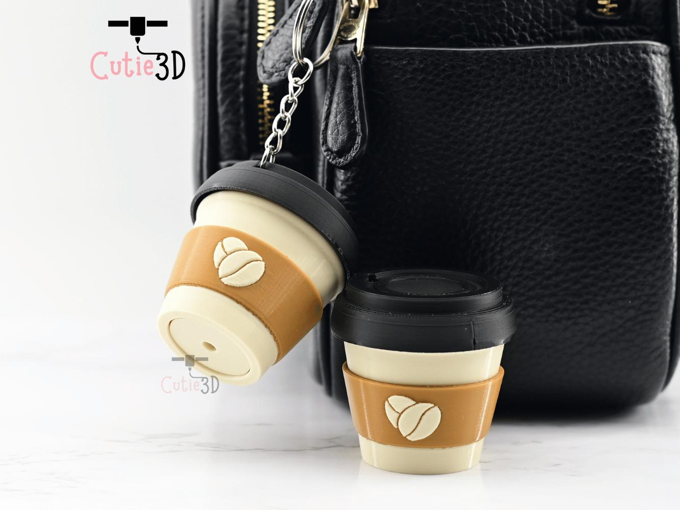 Digital Downloads - Cutie3D Twisty Coffee Cup Fidget Clicker Keychain - Cute Backpack Keychain