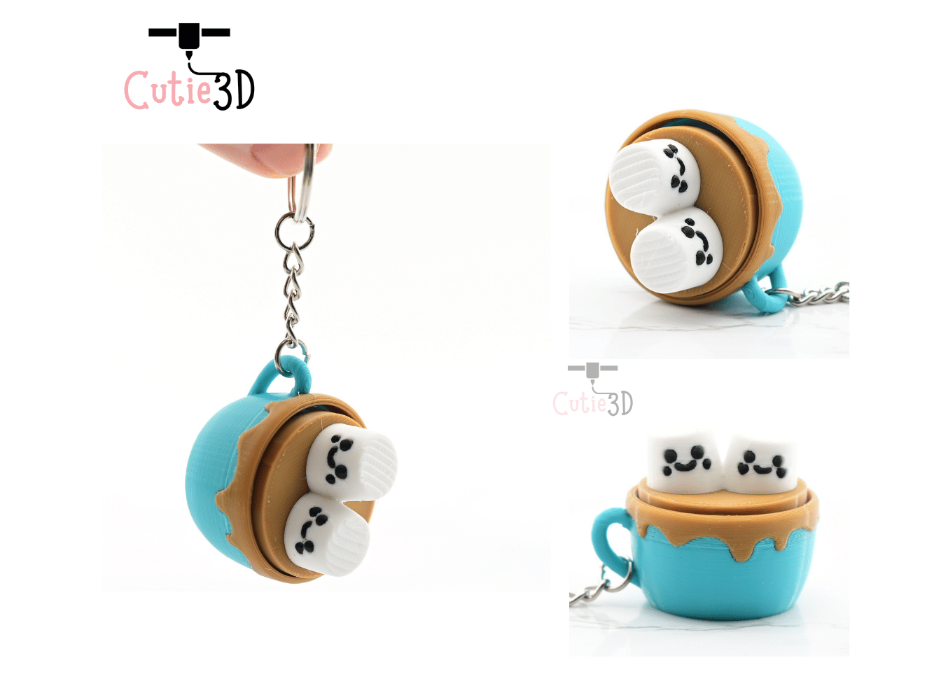 Digital Downloads - Cutie3D Twisty Keycap Fidget Clicker Chocolate Marshmallow Cup