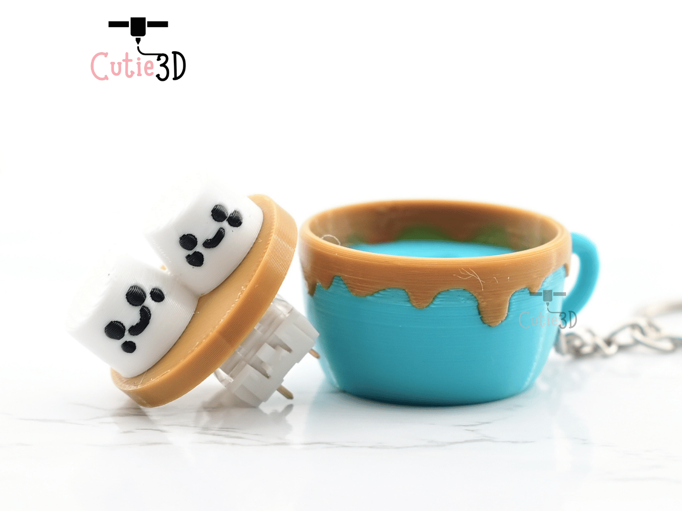 Digital Downloads - Cutie3D Twisty Keycap Fidget Clicker Chocolate Marshmallow Cup