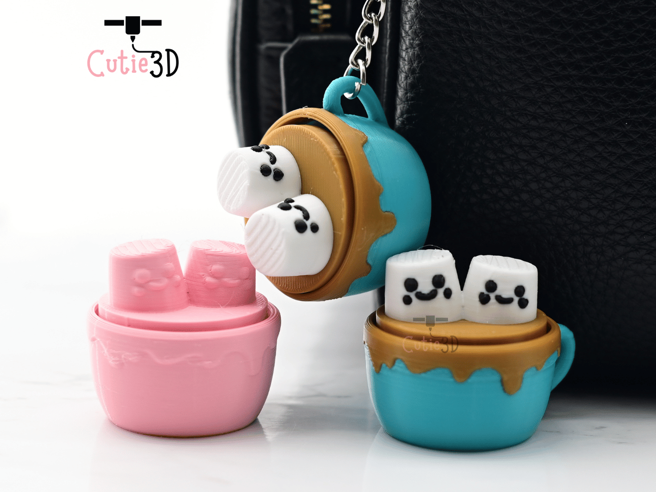 Digital Downloads - Cutie3D Twisty Keycap Fidget Clicker Chocolate Marshmallow Cup