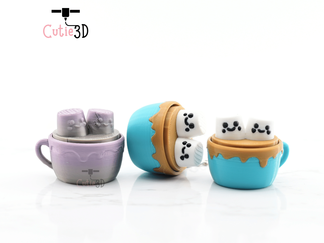 Digital Downloads - Cutie3D Twisty Keycap Fidget Clicker Chocolate Marshmallow Cup