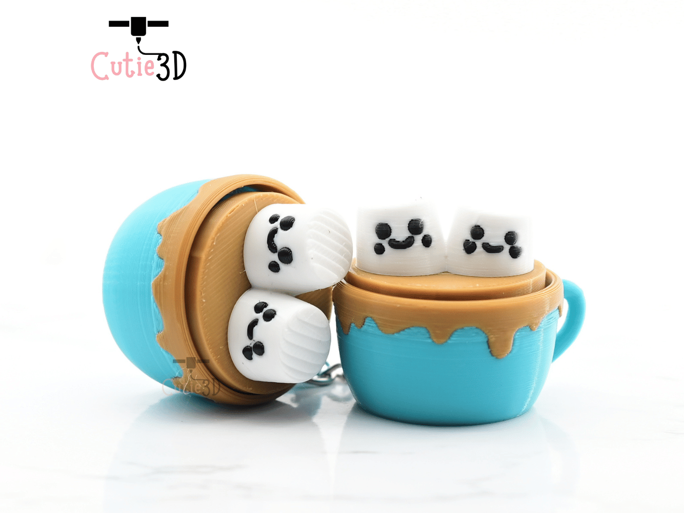 Digital Downloads - Cutie3D Twisty Keycap Fidget Clicker Chocolate Marshmallow Cup