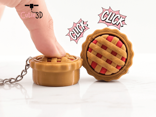 Digital Downloads - Cutie3D Twisty Keycap Fidget Clicker Keychain For Pie Lovers - Cute Backpack Keychain