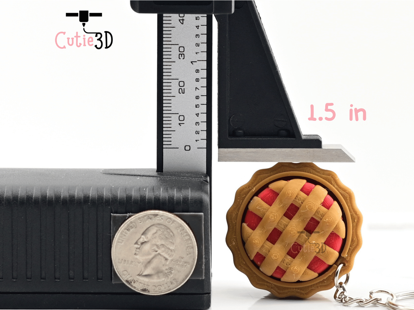 Digital Downloads - Cutie3D Twisty Keycap Fidget Clicker Keychain For Pie Lovers - Cute Backpack Keychain