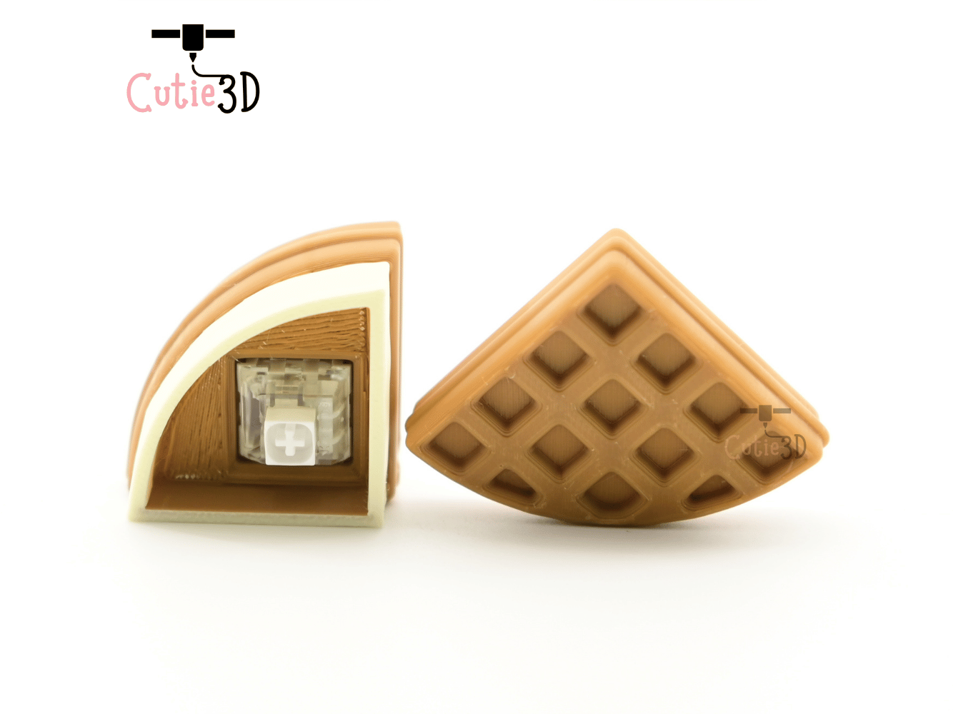 Digital Downloads - Cutie3D Waffle Ice Cream For Food Lovers Keycap Fidget Clicker Keychain - Cute Backpack Keychain