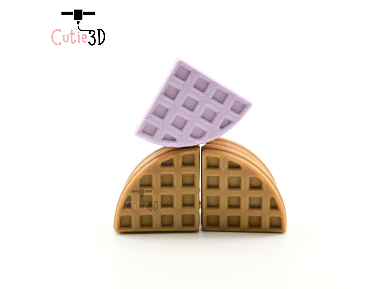 Digital Downloads - Cutie3D Waffle Ice Cream For Food Lovers Keycap Fidget Clicker Keychain - Cute Backpack Keychain