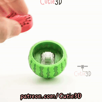 Digital Downloads - Cutie3D Watermelon For Summer Vibes Keycap Fidget Clicker Keychain - Cute Backpack Keychain