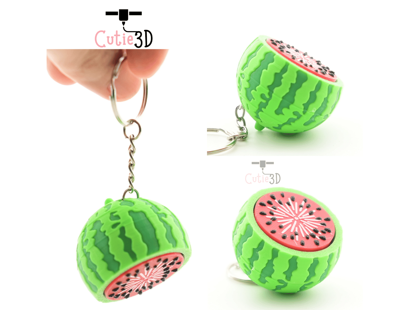 Digital Downloads - Cutie3D Watermelon For Summer Vibes Keycap Fidget Clicker Keychain - Cute Backpack Keychain