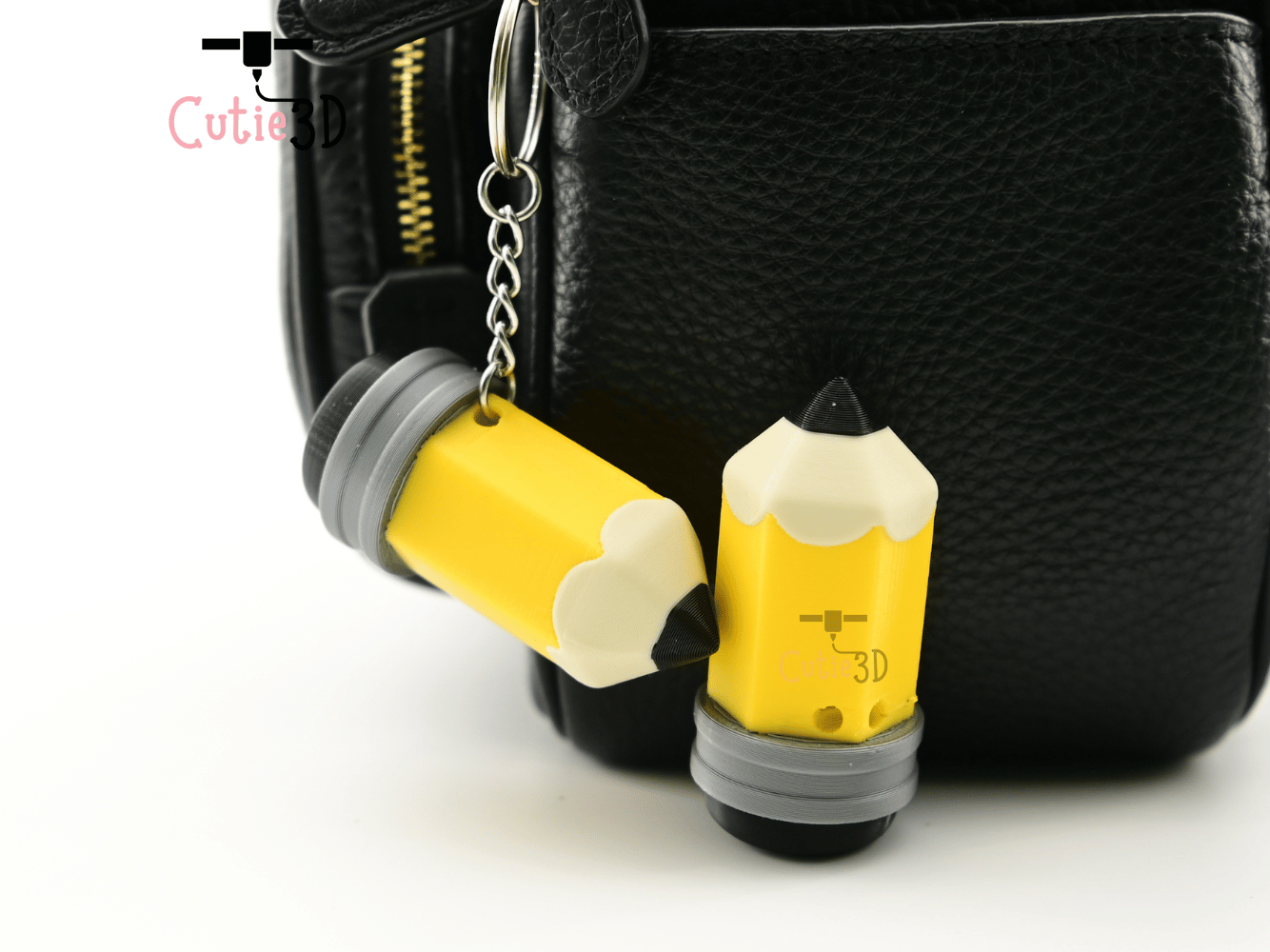 Digital Downloads - Cutie3D Wooden Pencil Keycap Fidget Clicker Keychain - Cute Backpack Keychain
