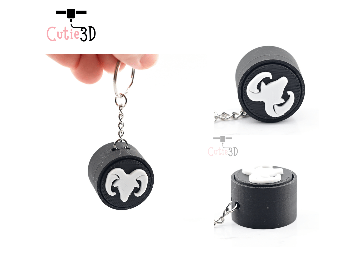 Digital Downloads - Cutie3D Zodiac Signs Keycap Fidget Clicker Keychain - Cute Backpack Keychain