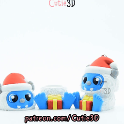 Cutie3D-Christmas Yeti with Presents Keycap Fidget Clicker Keychain_11.gif