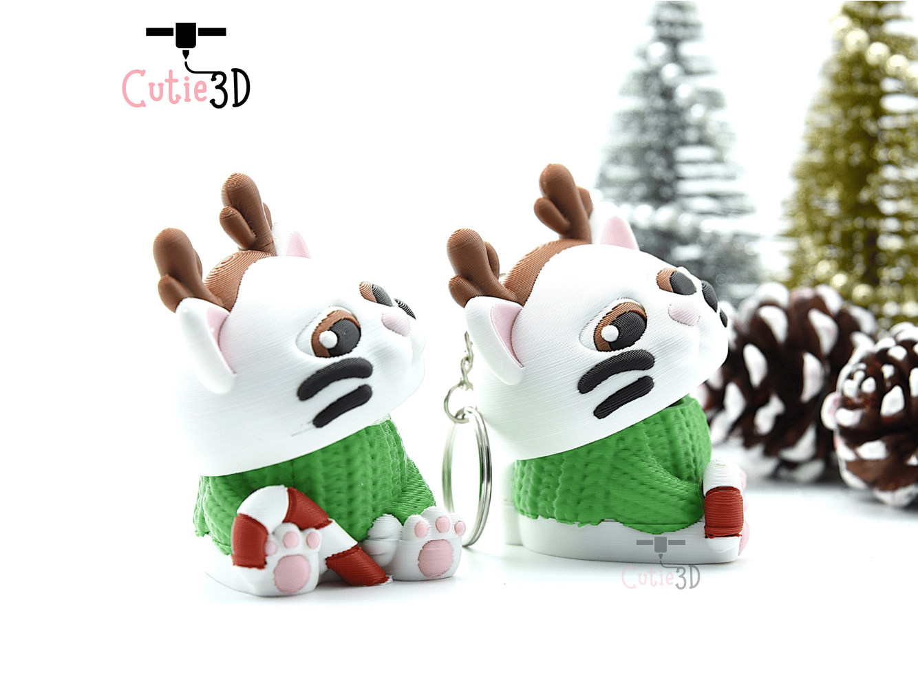 Cutie3D-Christmas Reindeer Cat Keycap Fidget Clicker Keychain_09.png