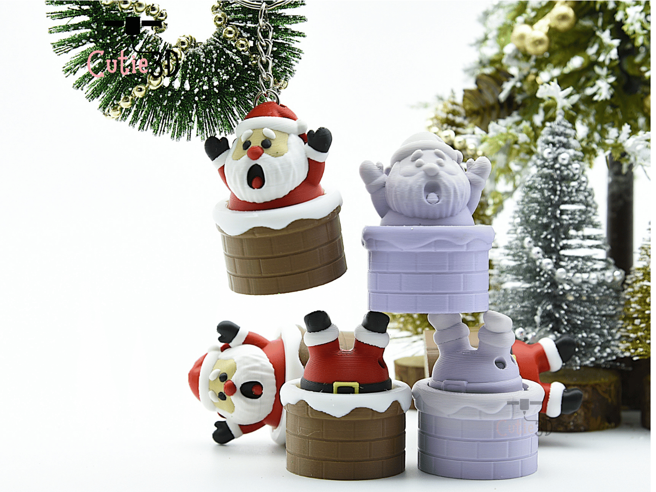 Cutie3D-Christmas Santa in Chimney Keycap Fidget Clicker Keychain_05.png