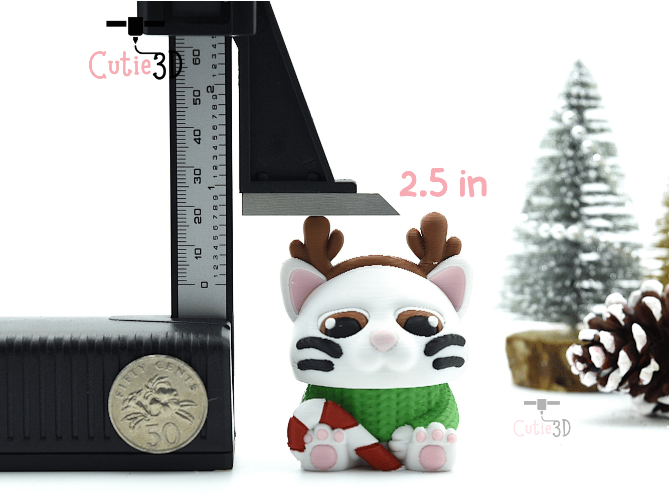Cutie3D-Christmas Reindeer Cat Keycap Fidget Clicker Keychain_04.png