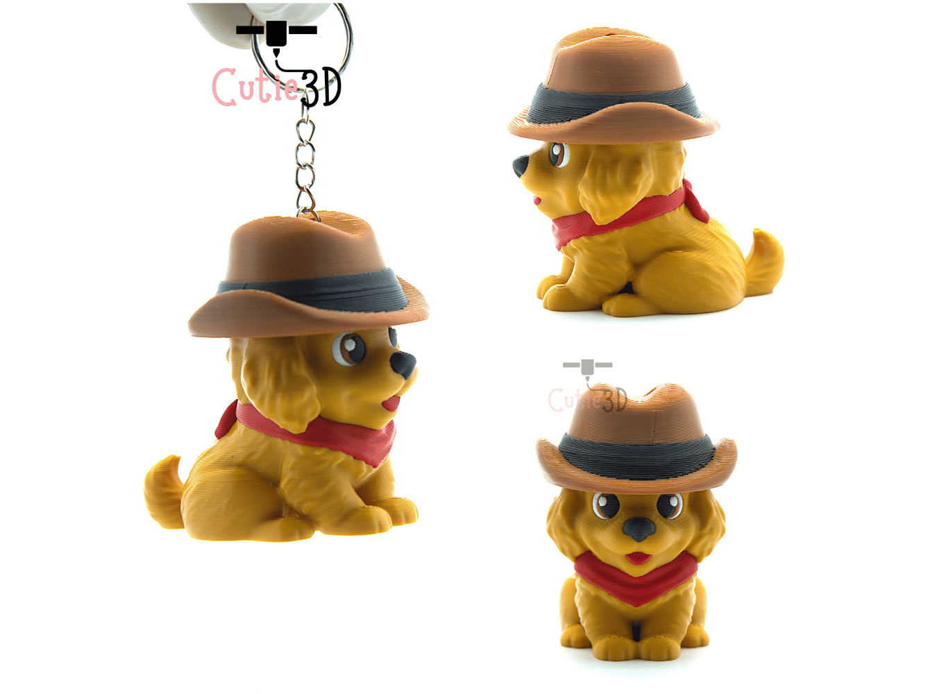Cutie3D-Golden Retriever Cowboy Fidget Clicker Keychain_02.png
