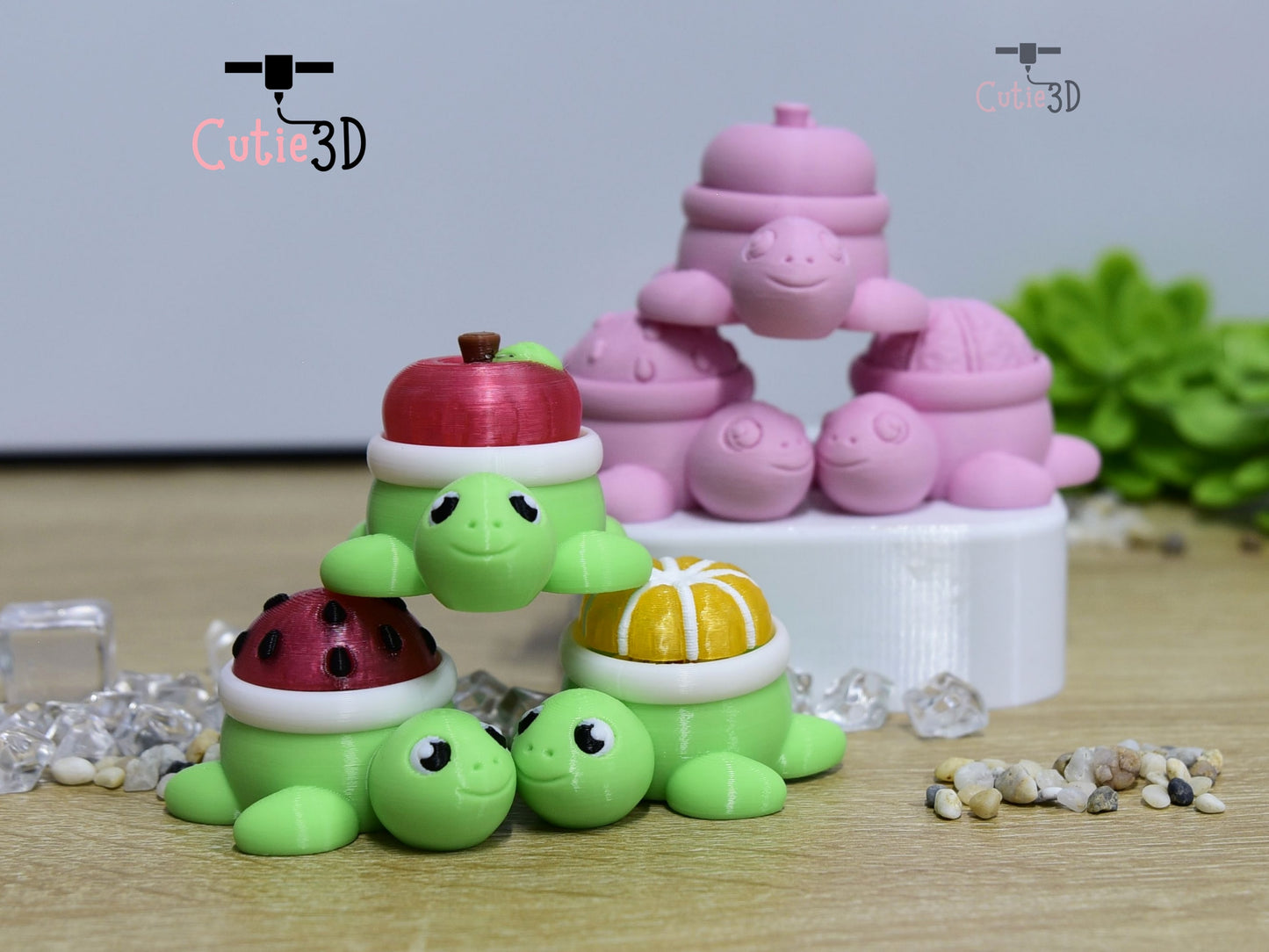 Cutie3D-Fruity Turtle for Animal Lovers Fidget Led-Clicker Keychain_06.Cutie3DFruityTurtle06jpg