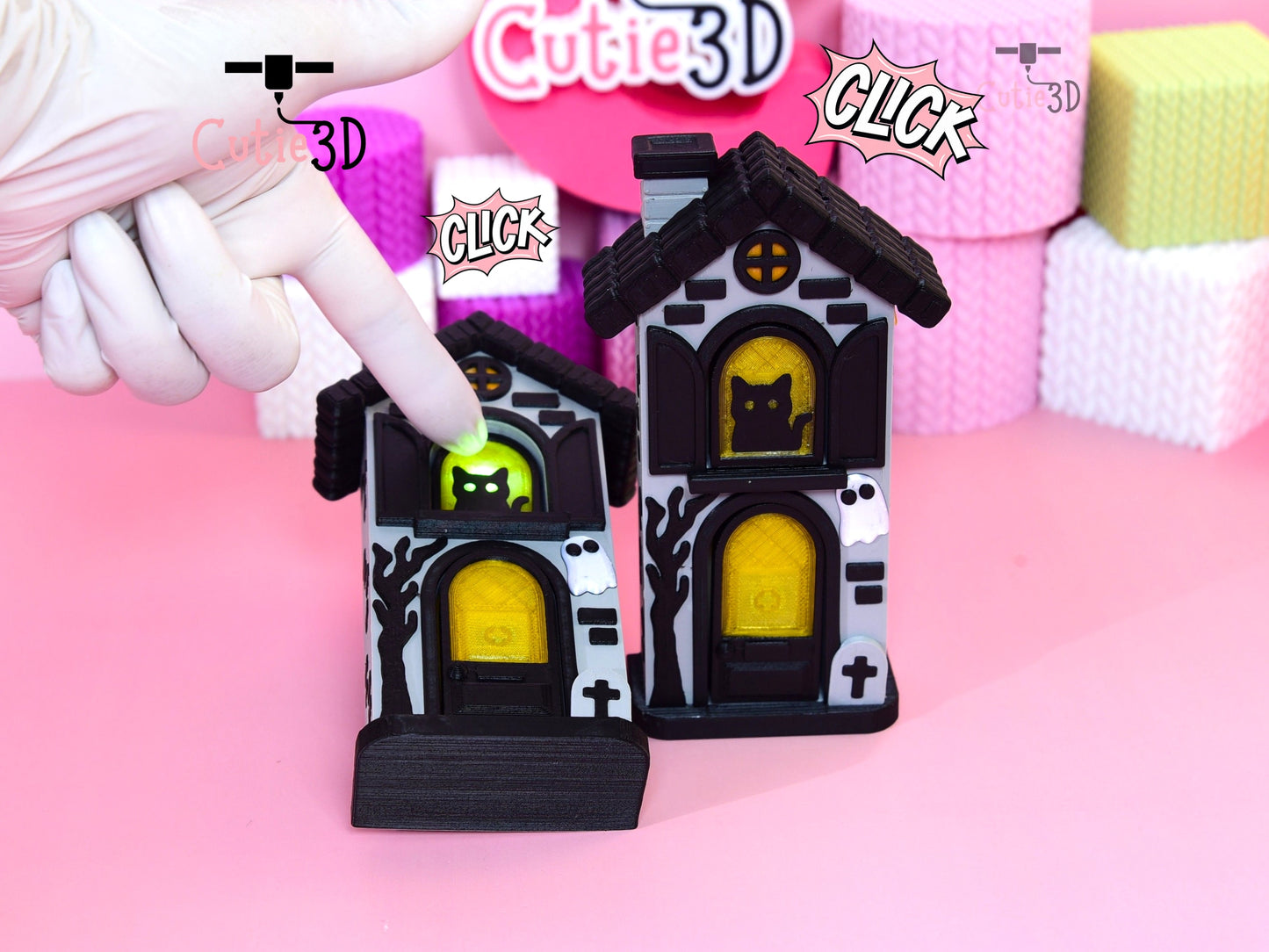 Cutie3D-Halloween Haunted Little Cottage Fidget Led Clicker Keychain_01.jpg