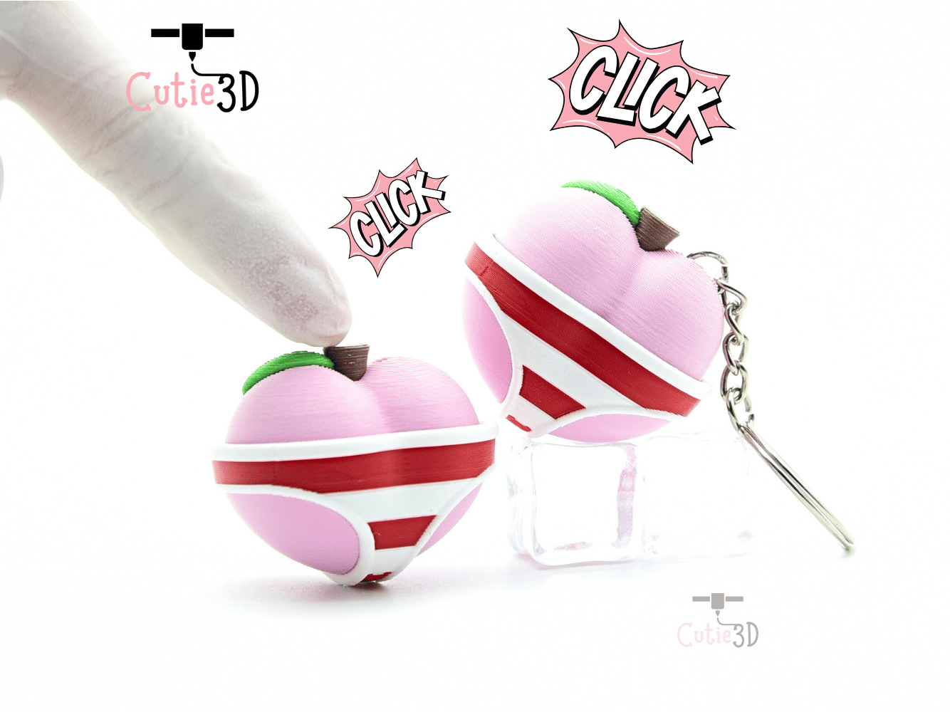Cutie3D-Summer Peach for Fruit Lovers Set of Clicker Keychains_01.png