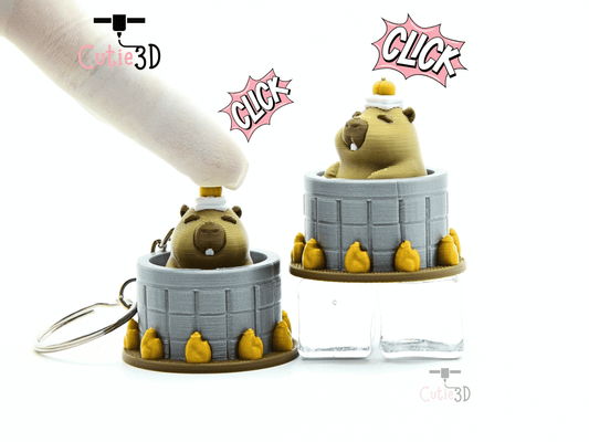 Cutie3D-Relaxed Capybara in Hot Spring Fidget Clicker Keychain_01.png