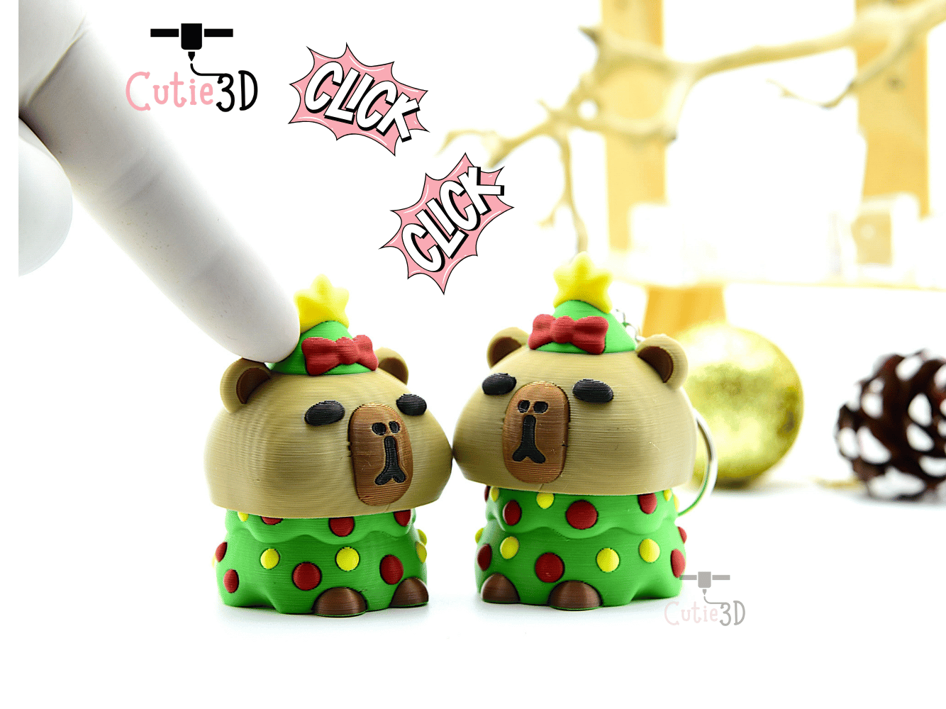 Cutie3D-Capy Christmas Tree Keycap Fidget Clicker Keychain_01.png