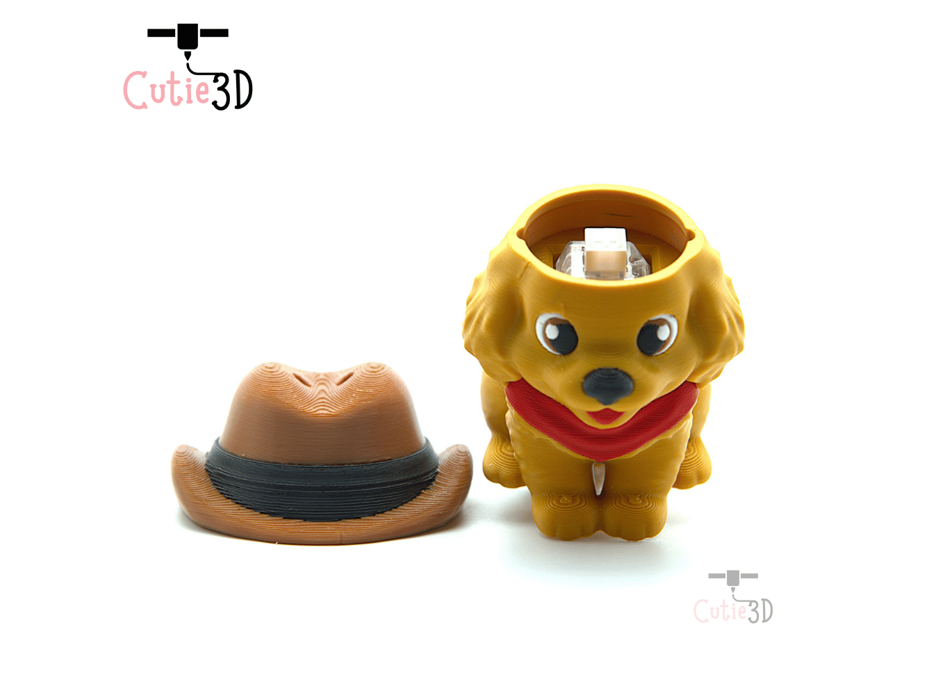 Cutie3D-Golden Retriever Cowboy Fidget Clicker Keychain_03.png