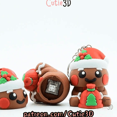 Cutie3D-Christmas Gingerbread Man Keycap Fidget Clicker Keychain_11.gif