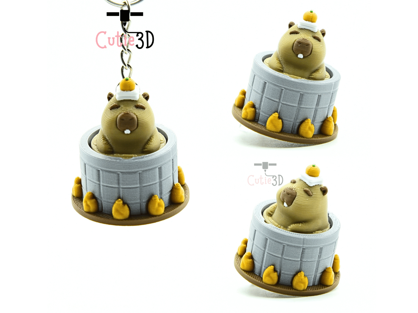 Cutie3D-Relaxed Capybara in Hot Spring Fidget Clicker Keychain_02.png