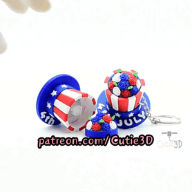 Cutie3D-Patriotic Flower Hat Fidget Clicker Keychain_11.gif