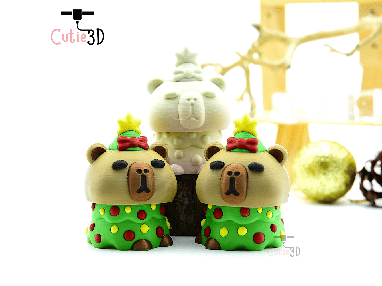 Cutie3D-Capy Christmas Tree Keycap Fidget Clicker Keychain_08.png