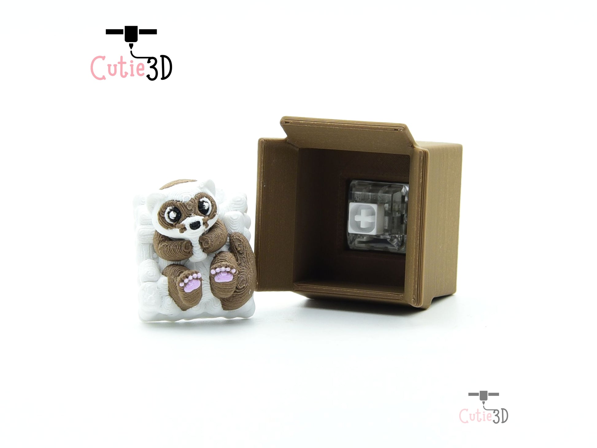 Cutie3D-Cozy Ferret in a Box Fidget Clicker Keychain_02.jpg