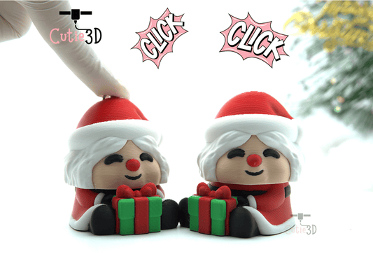 Cutie3D-Christmas Mrs. Santa Keycap Fidget Clicker Keychain_01.png