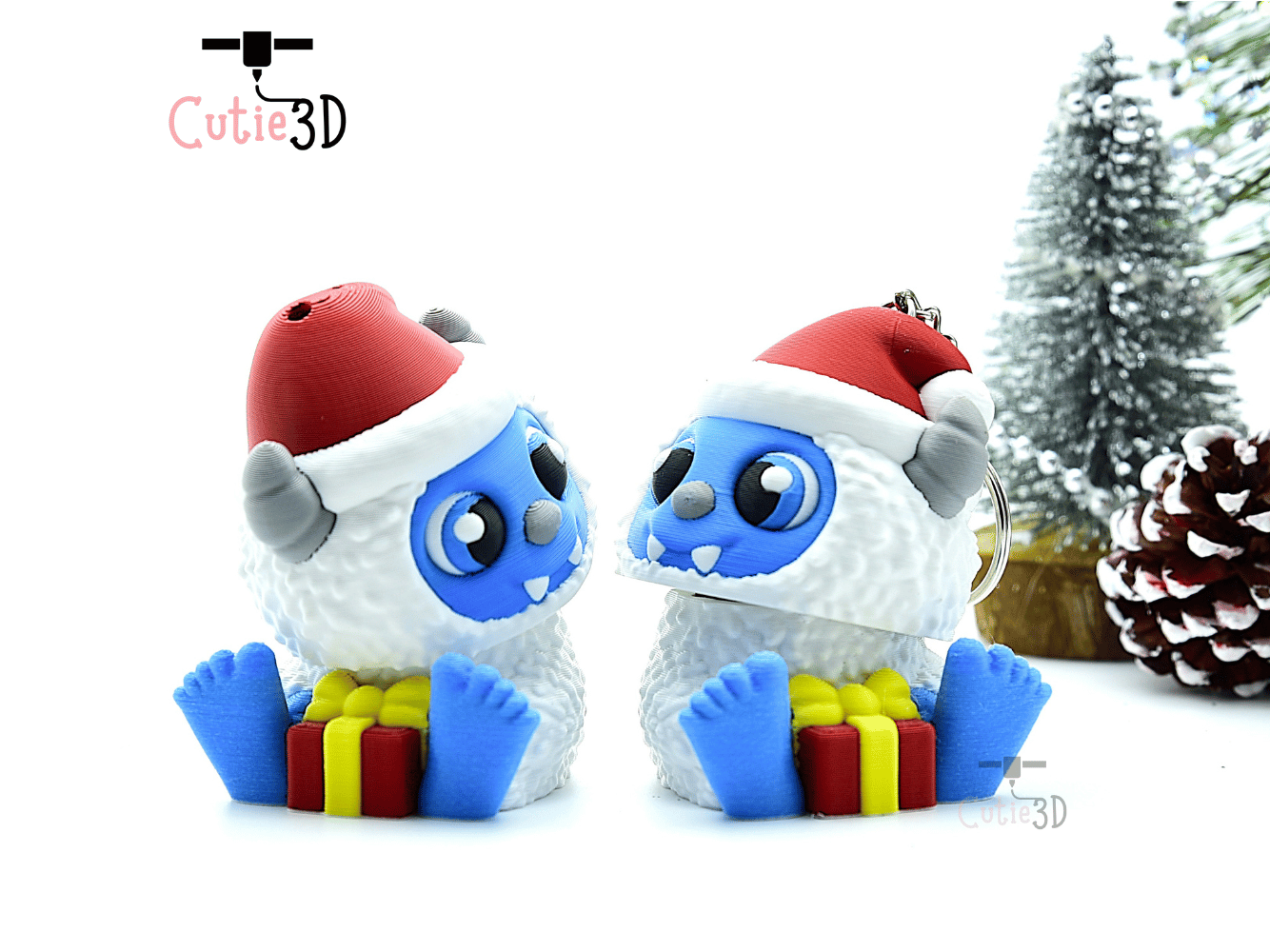 Cutie3D-Christmas Yeti with Presents Keycap Fidget Clicker Keychain_09.png