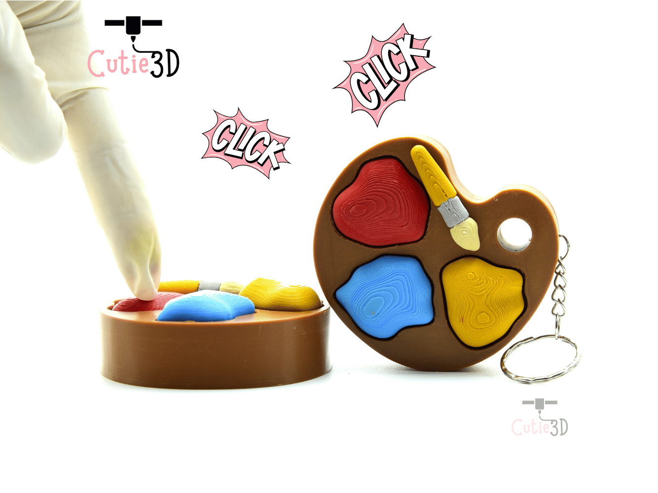 Digital Downloads - Cutie3D Color Palette Fidget Clicker Keychain - Cu