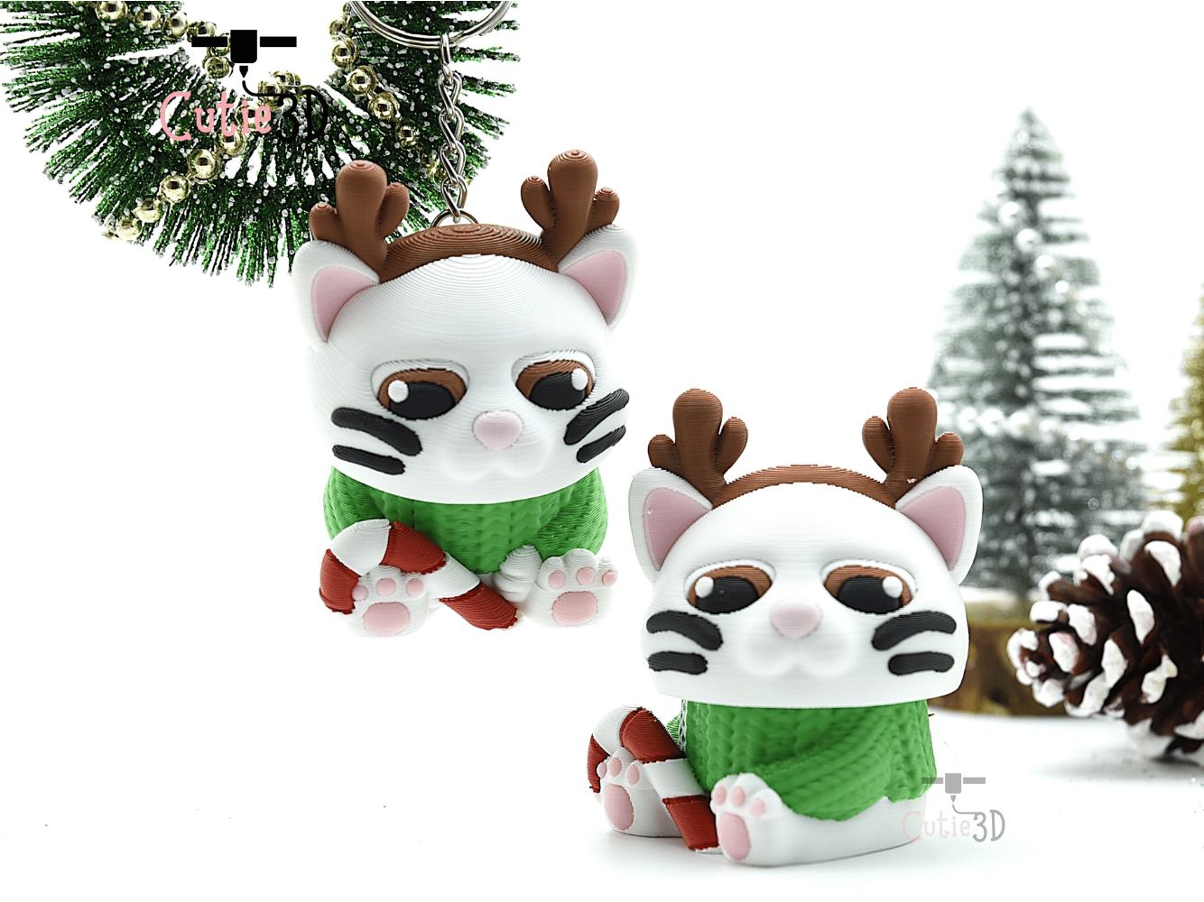 Cutie3D-Christmas Reindeer Cat Keycap Fidget Clicker Keychain_06.png