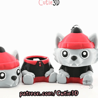 Cutie3D-Winter Urban Wolf Keycap Fidget Clicker Keychain_11.gif