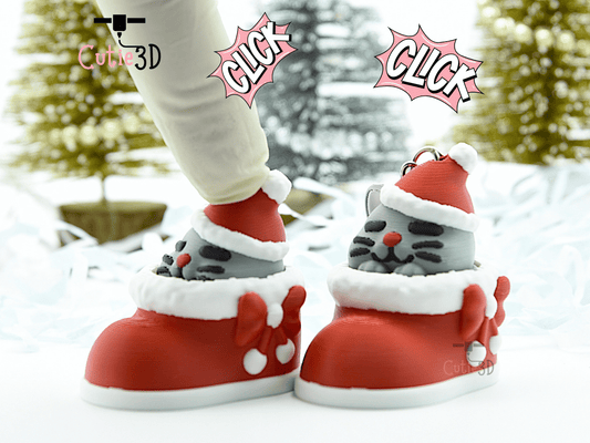 Cutie3D-Christmas Cat in Boot Keycap Fidget Clicker Keychain_01.png