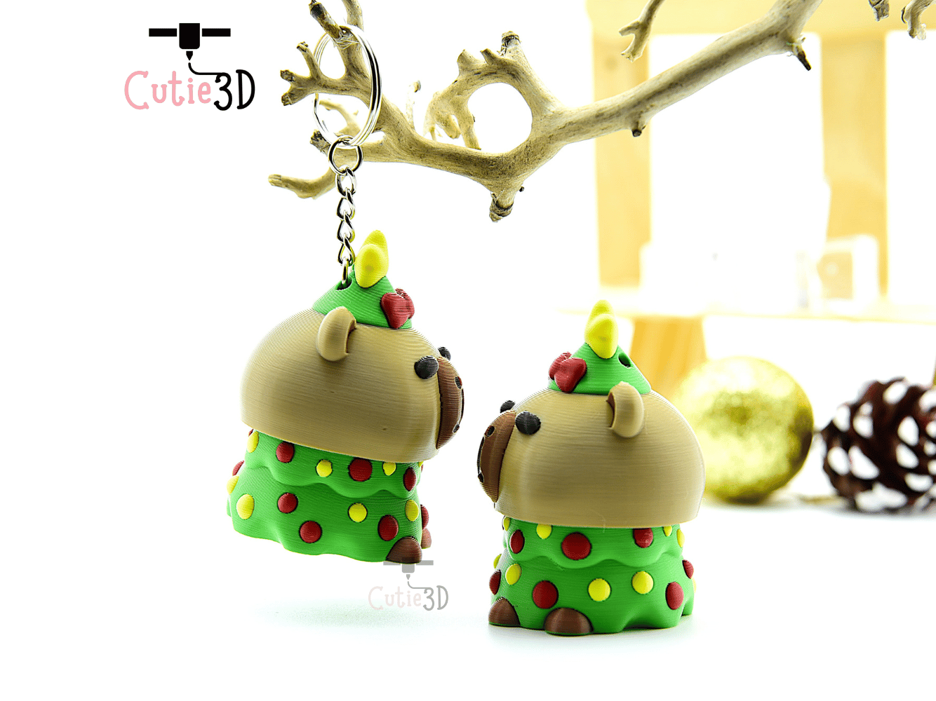 Cutie3D-Capy Christmas Tree Keycap Fidget Clicker Keychain_06.png