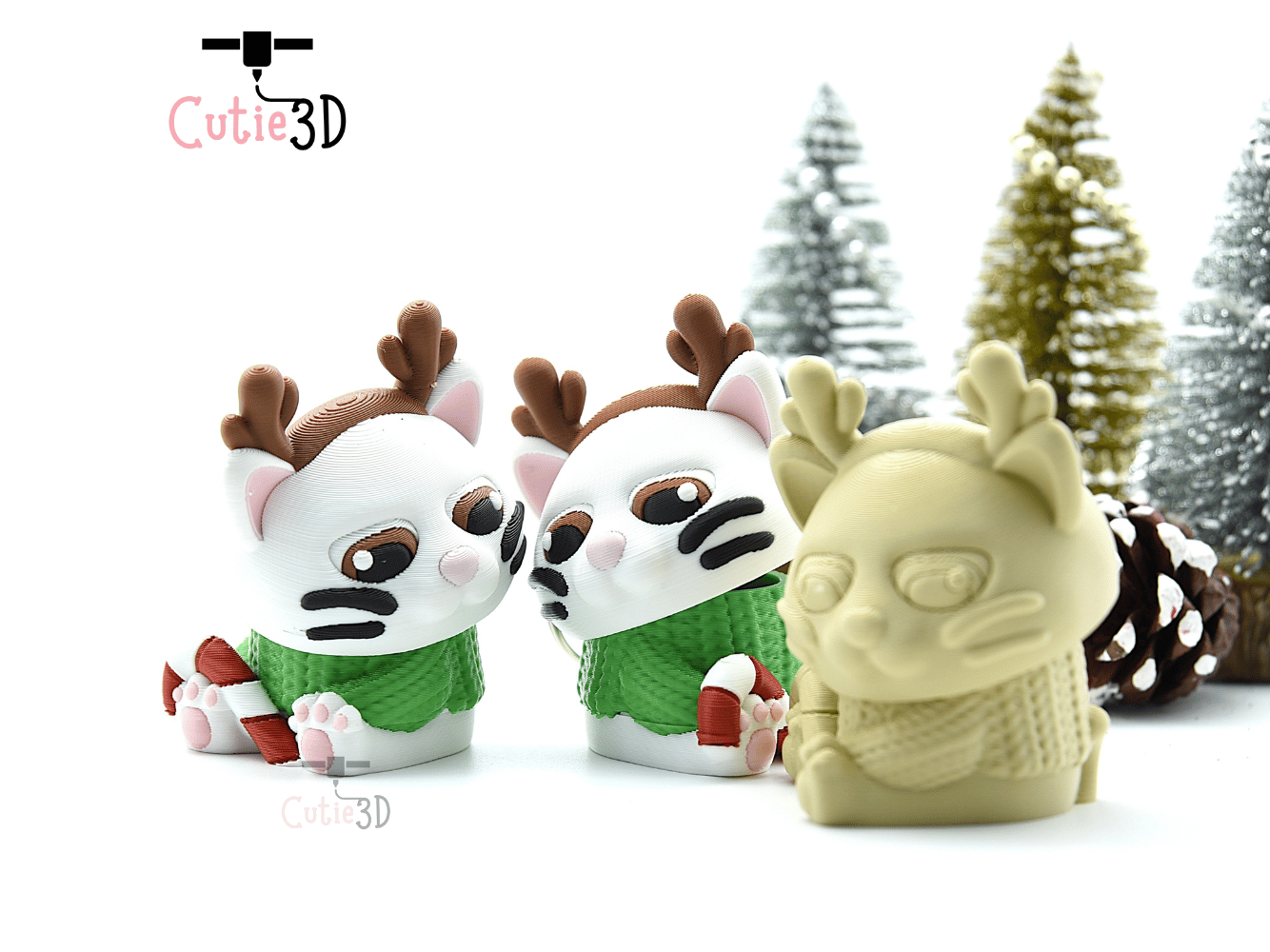 Cutie3D-Christmas Reindeer Cat Keycap Fidget Clicker Keychain_08.png