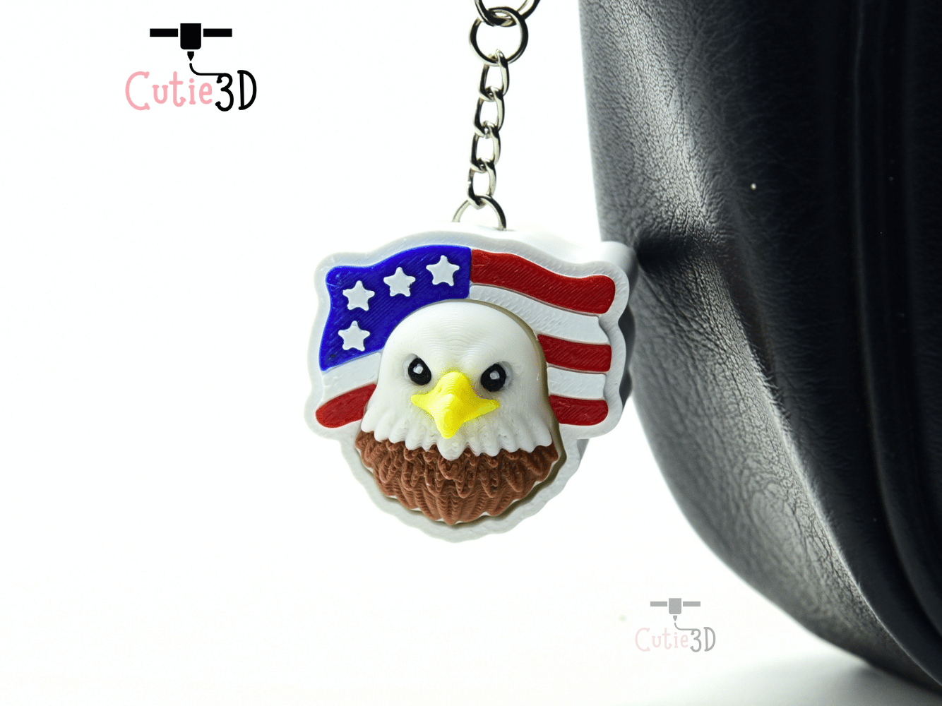 Cutie3D-American Flag Bald Eagle for July 4th Fidget Clicker Keychain_07.png