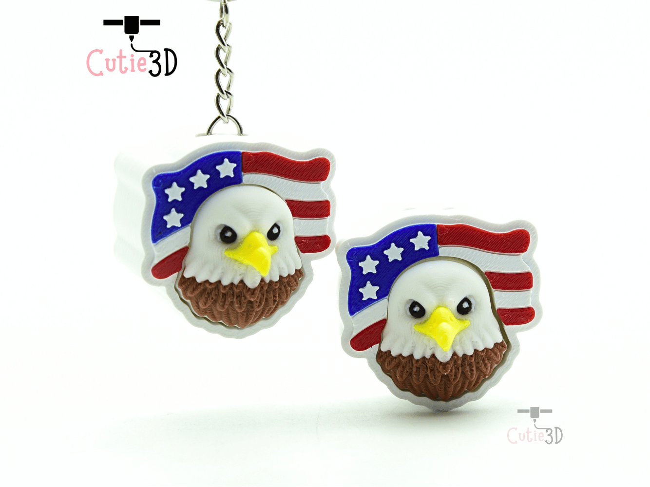 Cutie3D-American Flag Bald Eagle for July 4th Fidget Clicker Keychain_10.png