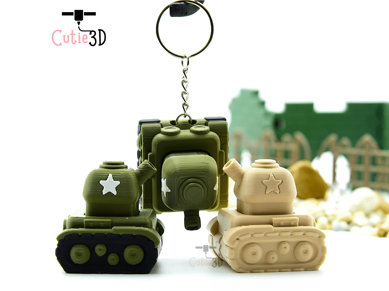 Cutie3D-Mini Tank for Fun Lovers Keycap Fidget Clicker Keychain_05.png