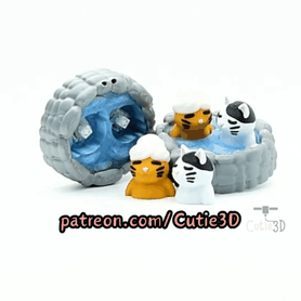 Cutie3D-Cute Cat Onsen for Cat Lovers Fidget Clicker Keychain_11.gif